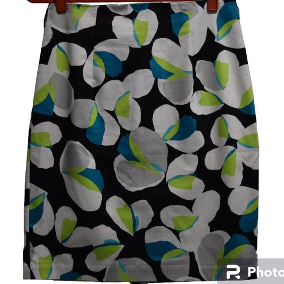 WORTHINGTON Abstract Floral Spring/Summer Midi Skirt. Lime Green/Blue/Bl… - Picture 1 of 6